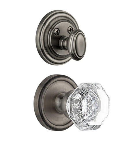 Grandeur Georgetown Handleset with Chambord Knob - (Interior Half Only, with Deadbolt)