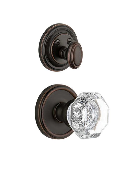 Grandeur Georgetown Handleset with Chambord Knob - (Interior Half Only, with Deadbolt)