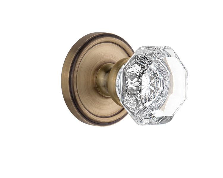 Grandeur Georgetown Rosette with Chambord Knob Vintage Brass