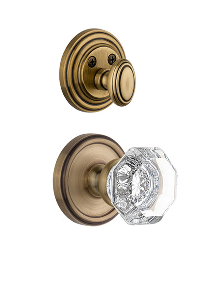 Grandeur Georgetown Handleset with Chambord Knob - (Interior Half Only, with Deadbolt)