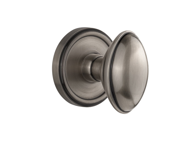 Grandeur Georgetown Rosette with Eden Prairie Knob Antique Pewter