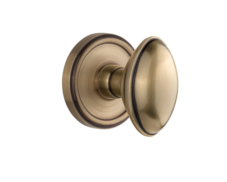 Grandeur Georgetown Rosette with Eden Prairie Knob Vintage Brass