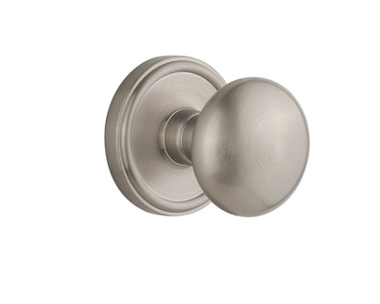 Grandeur Georgetown Rosette with Fifth Avenue Knob Satin Nickel