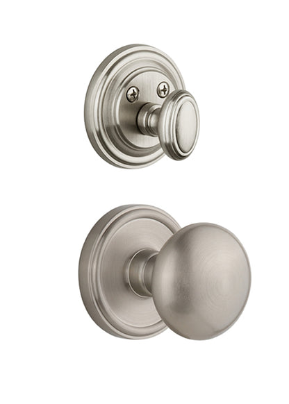 Grandeur Georgetown Handleset with Fifth Avenue Knob - (Interior Half Only, with Deadbolt)