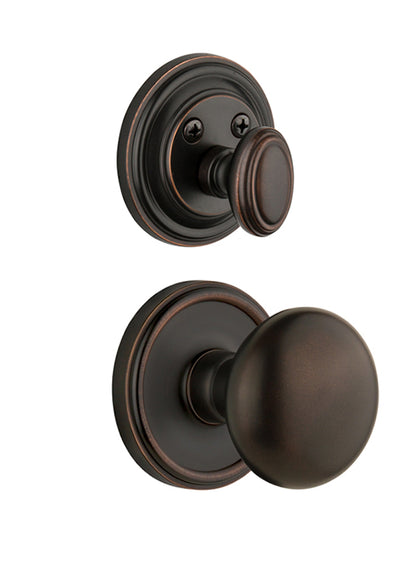 Grandeur Georgetown Handleset with Fifth Avenue Knob - (Interior Half Only, with Deadbolt)