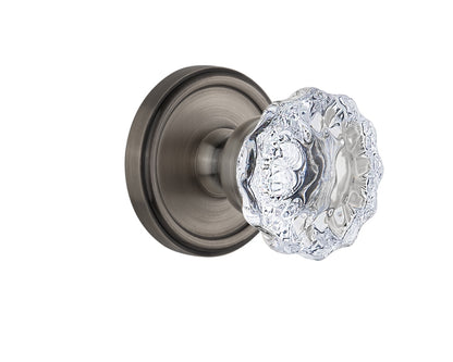 Grandeur Georgetown Rosette with Fontainebleau Knob Antique Pewter