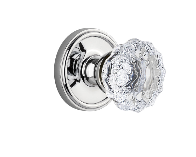 Grandeur Georgetown Rosette with Fontainebleau Knob Bright Chrome
