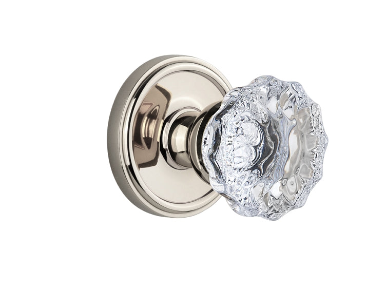Grandeur Georgetown Rosette with Fontainebleau Knob Polished Nickel