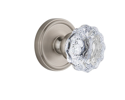 Grandeur Georgetown Rosette with Fontainebleau Knob Satin Nickel