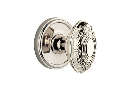 Grandeur Georgetown Rosette with Grande Victorian Knob Polished Nickel