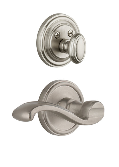 Grandeur Georgetown Handleset with Portofino Lever - (Interior Half Only, with Deadbolt)