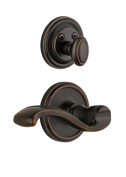 Grandeur Georgetown Handleset with Portofino Lever - (Interior Half Only, with Deadbolt)