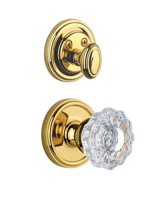 Grandeur Georgetown Handleset with Versailles Knob - (Interior Half Only, with Deadbolt)