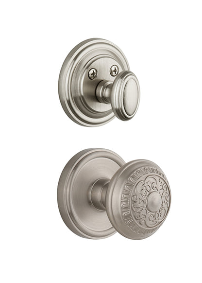 Grandeur Georgetown Handleset with Windsor Knob - (Interior Half Only, with Deadbolt)