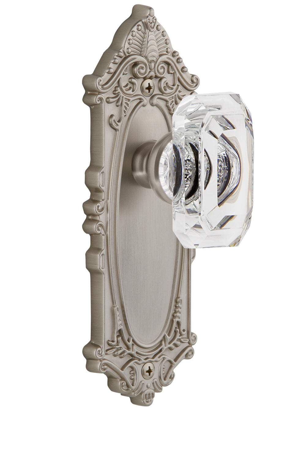 Grandeur Grande Victorian Plate with Baguette Clear Knob