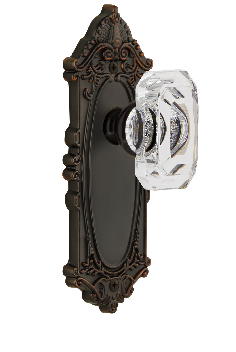 Grandeur Grande Victorian Plate with Baguette Clear Knob