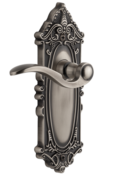 Grandeur Grande Victorian Plate with Bellagio Lever in Antique Pewter