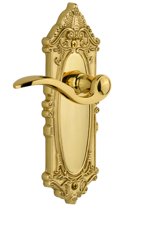 Grandeur Grande Victorian Plate with Bellagio Lever in Polished Brass/Lifetime Brass
