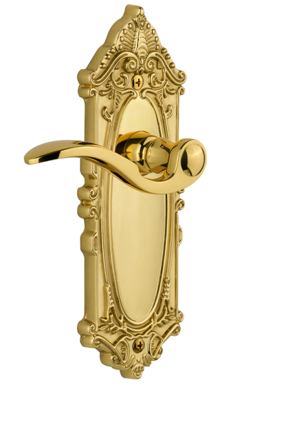 Grandeur Grande Victorian Plate with Bellagio Lever in Polished Brass/Lifetime Brass