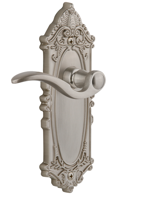 Grandeur Grande Victorian Plate with Bellagio Lever in Satin Nickel