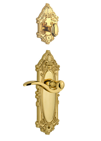 Grandeur Grande Victorian Handleset with Bellagio Lever - (Interior Half Only, with Deadbolt)