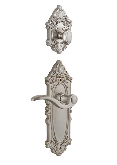 Grandeur Grande Victorian Handleset with Bellagio Lever - (Interior Half Only, with Deadbolt)