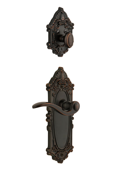 Grandeur Grande Victorian Handleset with Bellagio Lever - (Interior Half Only, with Deadbolt)