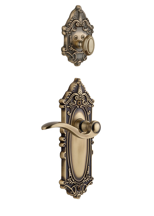Grandeur Grande Victorian Handleset with Bellagio Lever - (Interior Half Only, with Deadbolt)