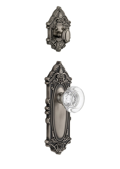Grandeur Grande Victorian Handleset with Berdeaux Knob - (Interior Half Only, with Deadbolt)