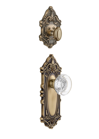 Grandeur Grande Victorian Handleset with Berdeaux Knob - (Interior Half Only, with Deadbolt)
