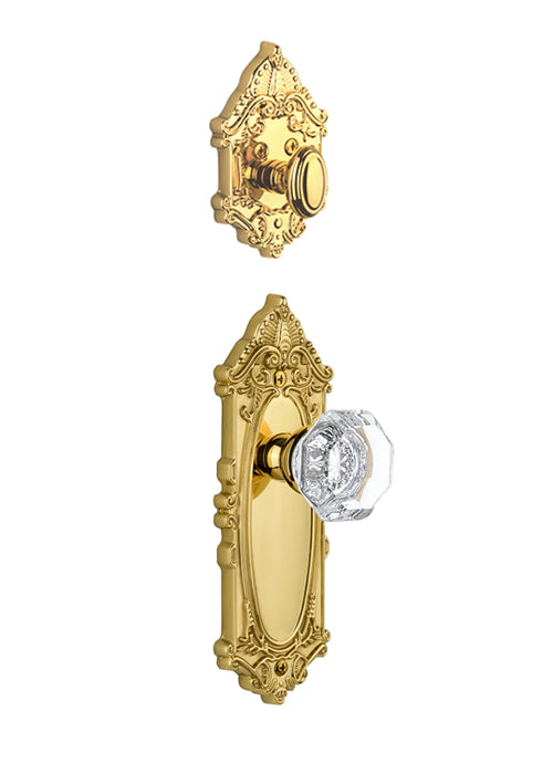 Grandeur Grande Victorian Handleset with Chambord Knob - (Interior Half Only, with Deadbolt)