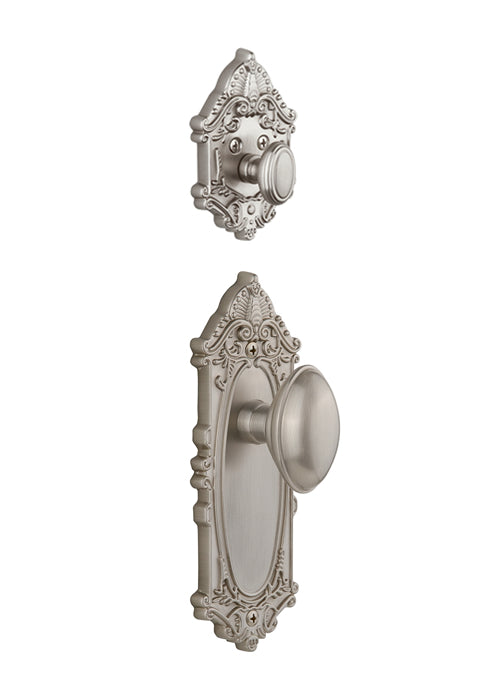 Grandeur Grande Victorian Handleset with Eden Prairie Knob - (Interior Half Only, with Deadbolt)