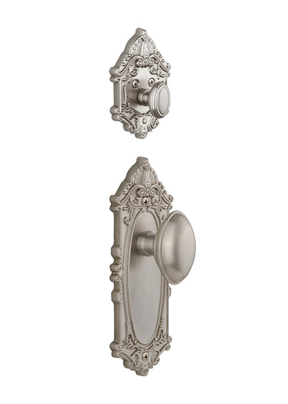 Grandeur Grande Victorian Handleset with Eden Prairie Knob - (Interior Half Only, with Deadbolt)