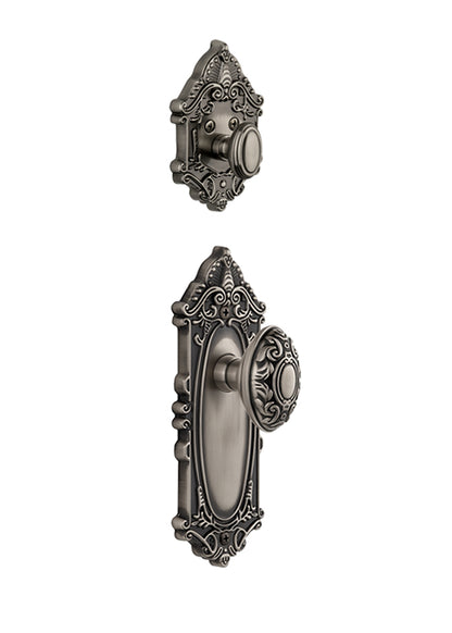 Grandeur Grande Victorian Handleset with Grande Victorian Knob - (Interior Half Only, with Deadbolt)