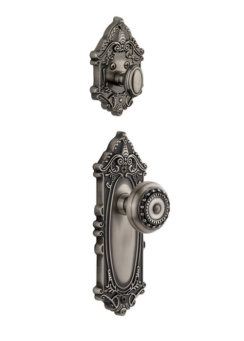 Grandeur Grande Victorian Handleset with Parthenon Knob - (Interior Half Only, with Deadbolt)
