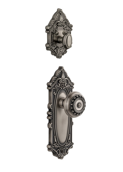 Grandeur Grande Victorian Handleset with Parthenon Knob - (Interior Half Only, with Deadbolt)
