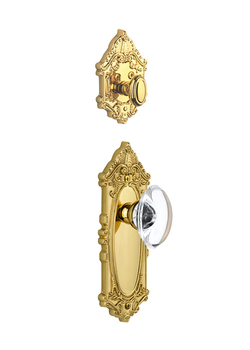 Grandeur Grande Victorian Handleset with Provence Knob - (Interior Half Only, with Deadbolt)