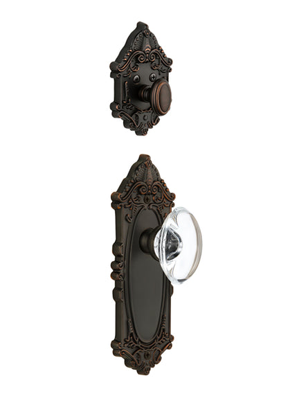Grandeur Grande Victorian Handleset with Provence Knob - (Interior Half Only, with Deadbolt)