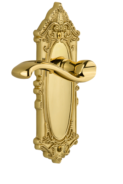 Grandeur Grande Victorian Plate with Portofino Lever in Polished Brass/Lifetime Brass