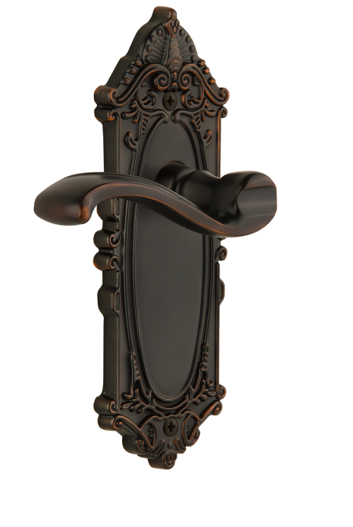 Grandeur Grande Victorian Plate with Portofino Lever in Timeless Bronze