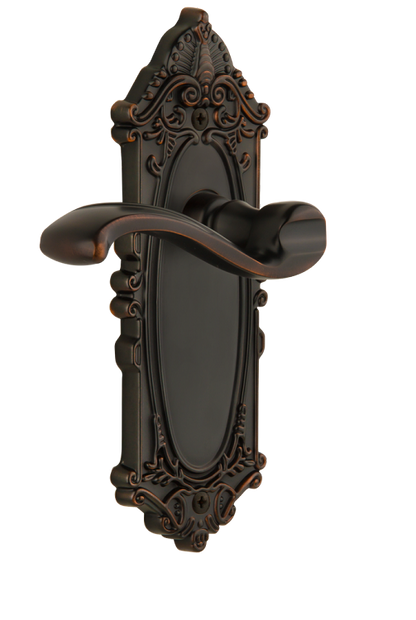 Grandeur Grande Victorian Plate with Portofino Lever in Timeless Bronze