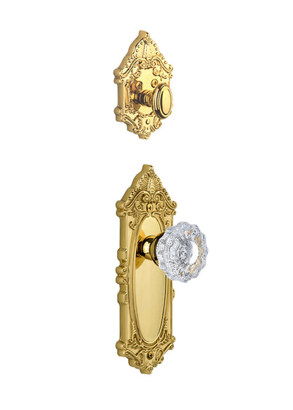 Grandeur Grande Victorian Handleset with Versailles Knob - (Interior Half Only, with Deadbolt)