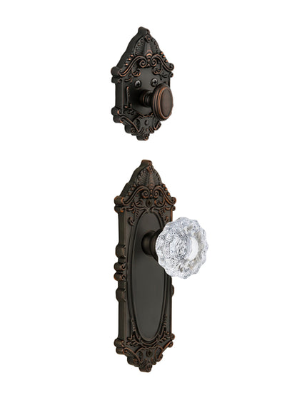 Grandeur Grande Victorian Handleset with Versailles Knob - Interior Half Only Timeless Bronze