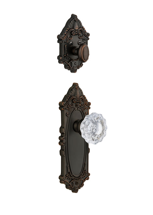 Grandeur Grande Victorian Handleset with Versailles Knob - Interior Half Only Timeless Bronze