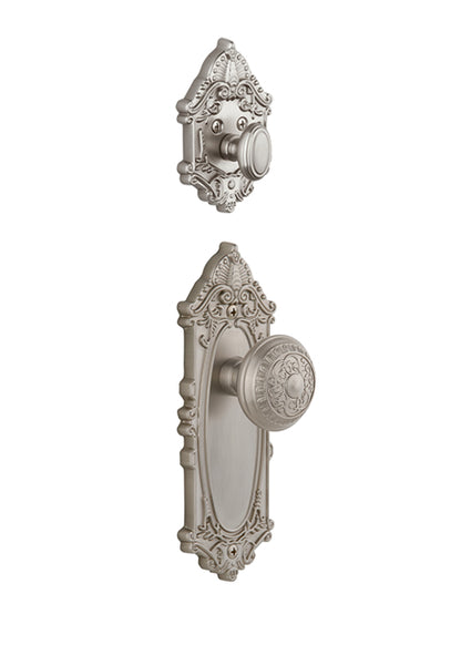 Grandeur Grande Victorian Handleset with Windsor Knob - (Interior Half Only, with Deadbolt)