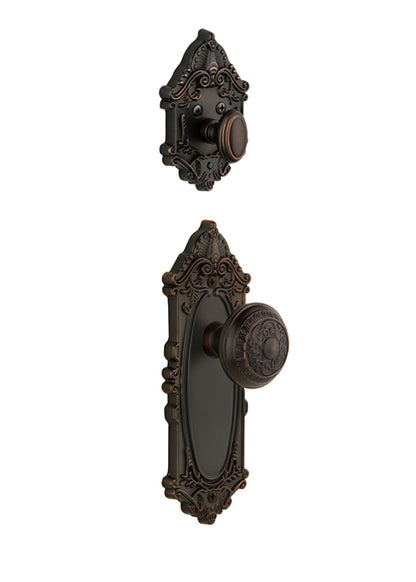 Grandeur Grande Victorian Handleset with Windsor Knob - (Interior Half Only, with Deadbolt)
