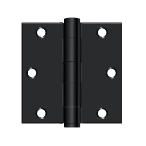 Deltana 3 1/2 x 3 1/2 Inch  Door Hinge - Flat Black