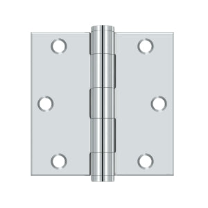 Deltana 3 1/2 x 3 1/2 Inch  Door Hinge - Polished Chrome