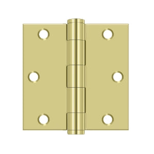 Deltana 3 1/2 x 3 1/2 Inch  Door Hinge - Polished Brass