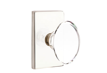 Emtek Hampton Door Knob with Modern Rectangular Rosette